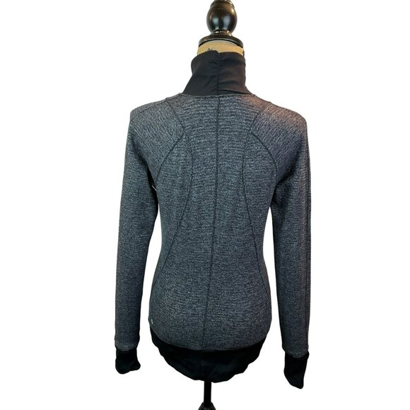 Lululemon Athletica Grey Striped High-Neck Long Sleeve Pullover Jacket Womens 6 - Picture 6 of 11